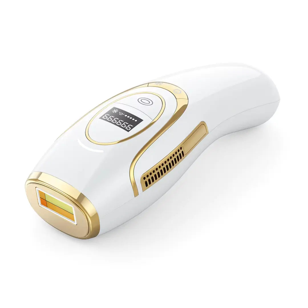Iborria Silk Pro IPL ეპილატორი თეთრ და ოქროსფერ კორპუსში