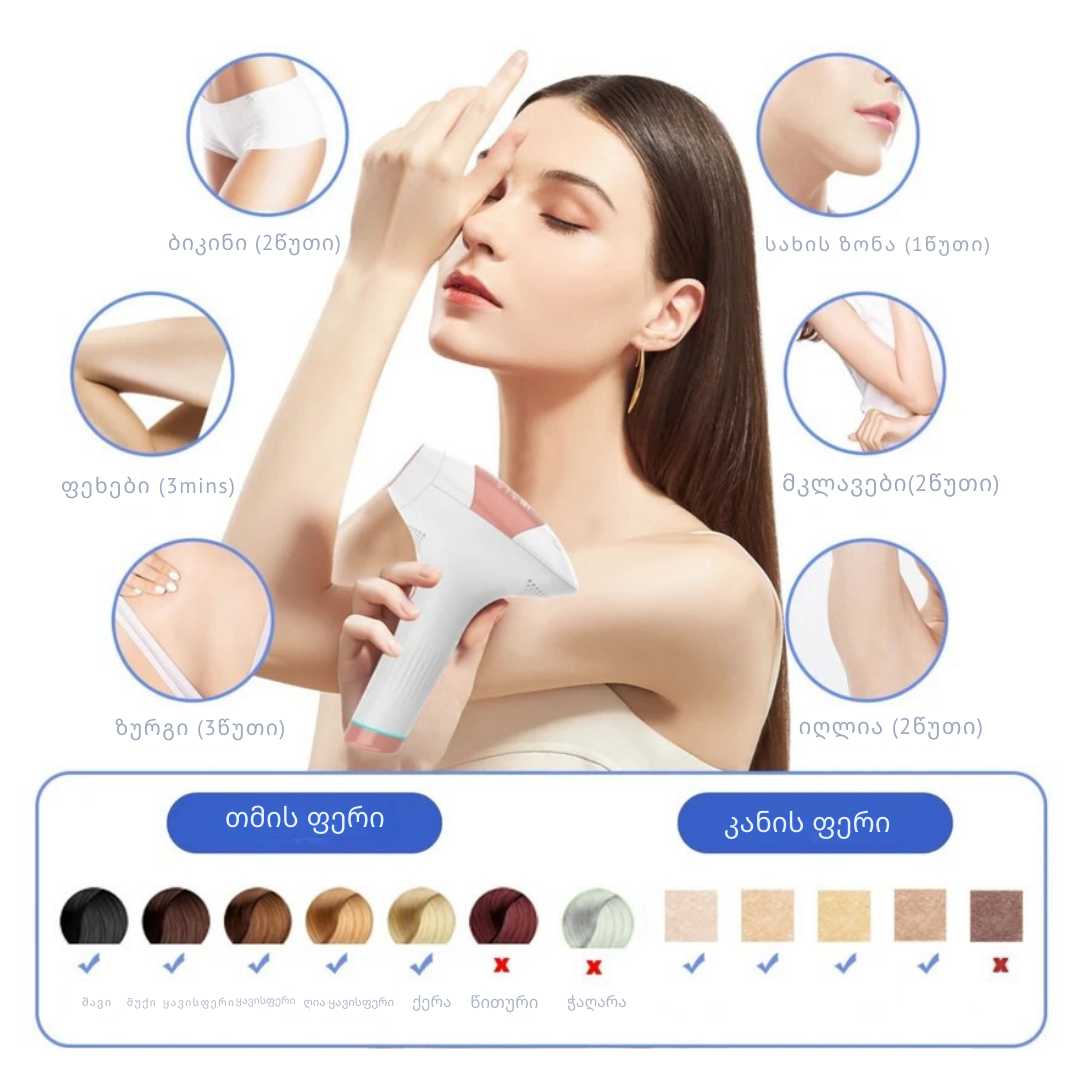 LumiCool IPL ეპილატორი – მაქსიმალური კომფორტი და ეფექტურობა