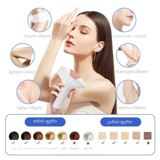 LumiCool IPL ეპილატორი – მაქსიმალური კომფორტი და ეფექტურობა